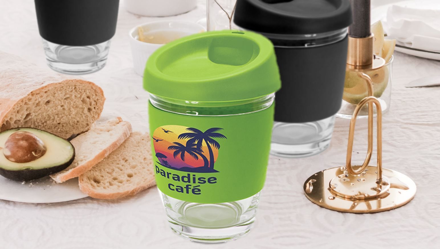 reusable coffee cups branded in full colour